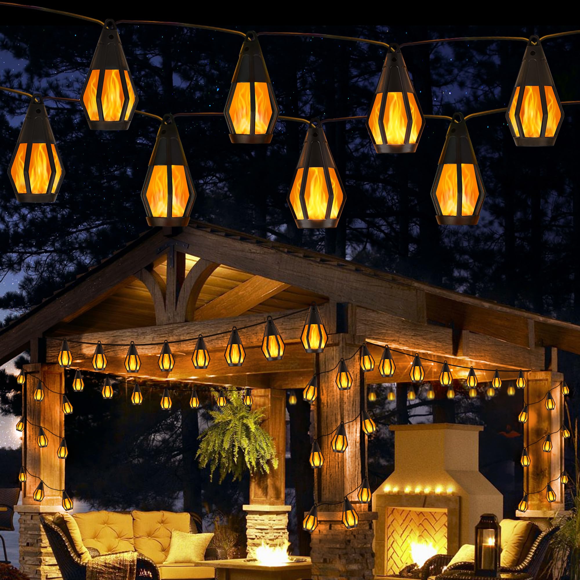 Installed light fixture and outdoor lighting